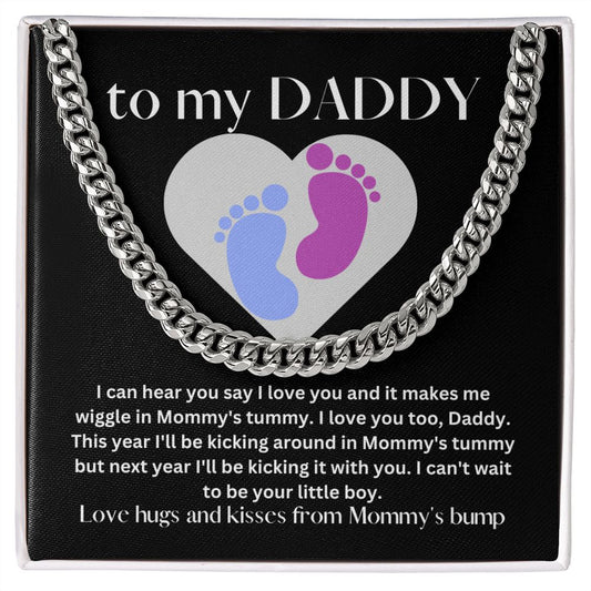 Boy Baby Bump Love | Cuban Link Chain Gift