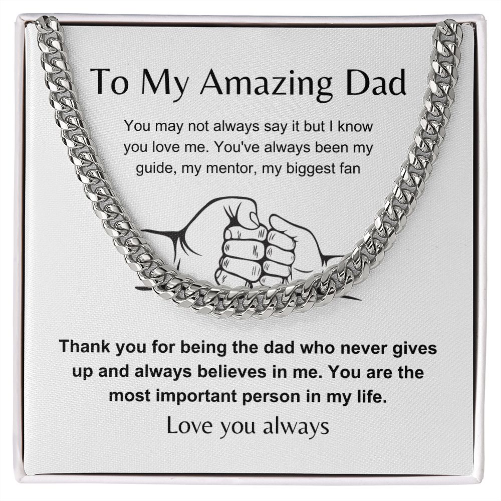 Amazing Father with Love | Cuban Link Chain Gift