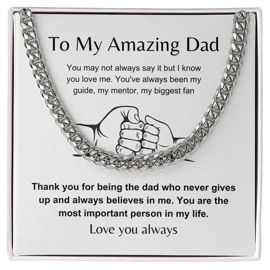 Amazing Father with Love | Cuban Link Chain Gift