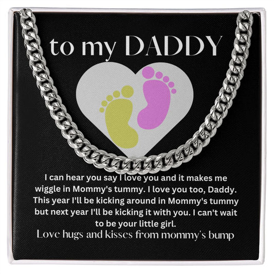 Girl Baby Bump Love | Cuban Link Chain Gift