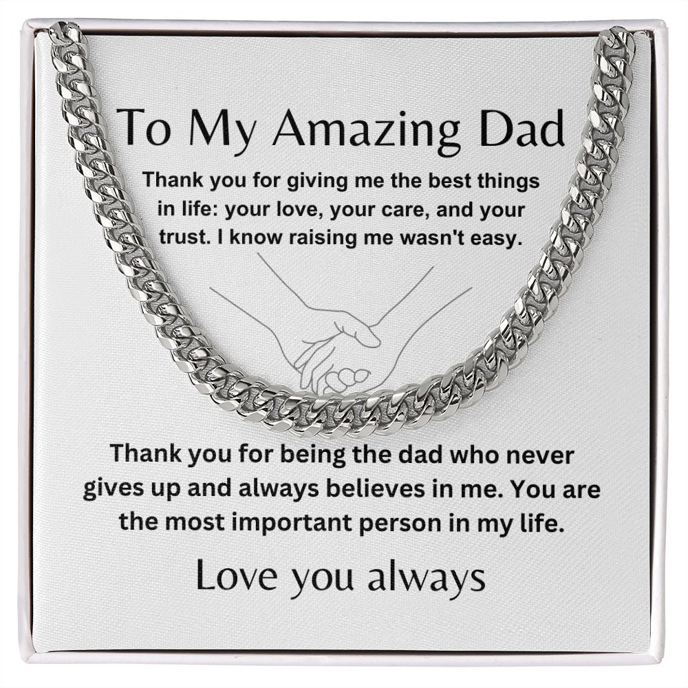 To My Father with Love | Cuban Link Chain Gift