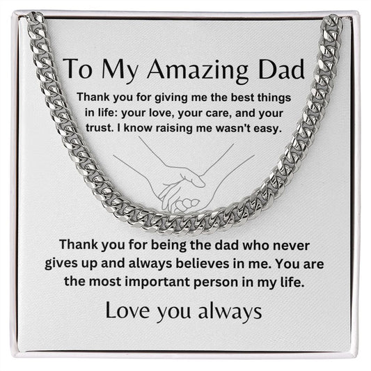 To My Father with Love | Cuban Link Chain Gift