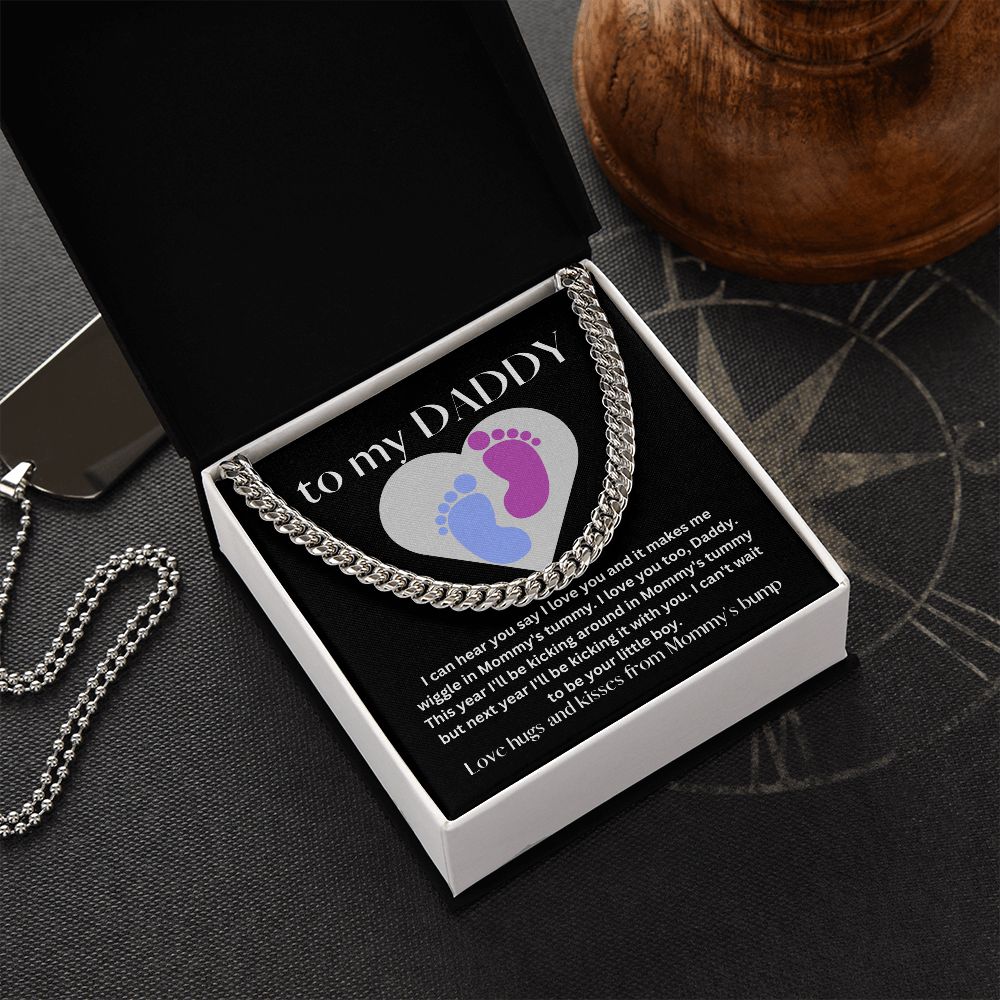 Boy Baby Bump Love | Cuban Link Chain Gift