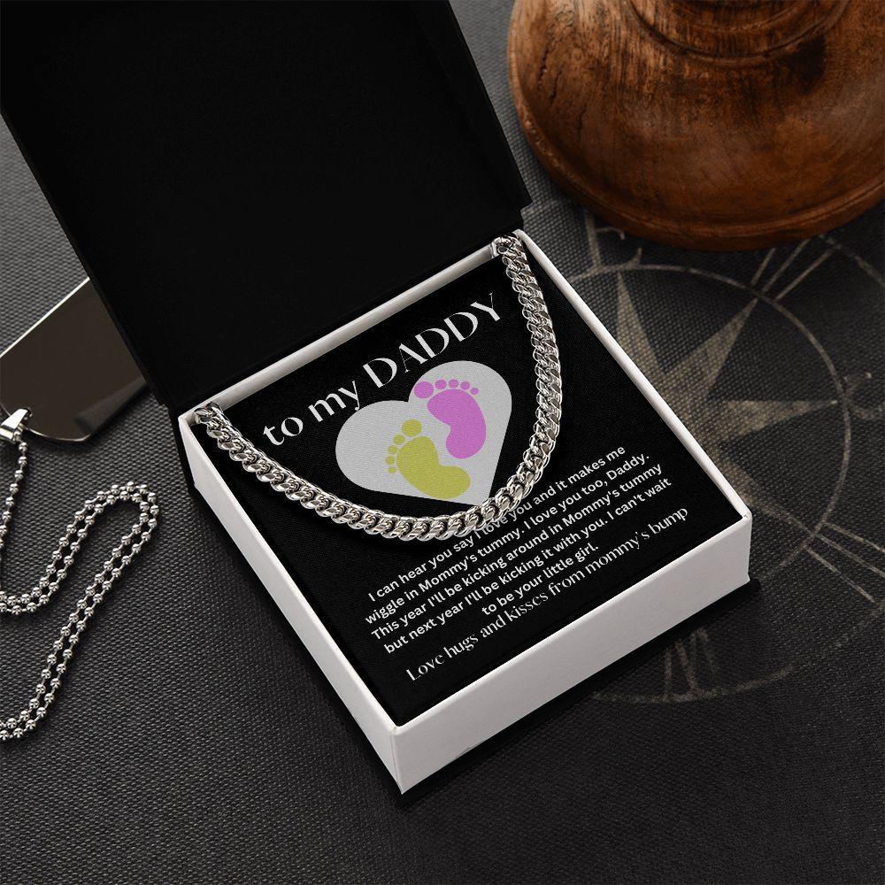 Girl Baby Bump Love | Cuban Link Chain Gift