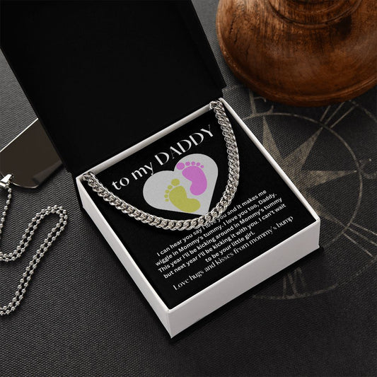 Girl Baby Bump Love | Cuban Link Chain Gift