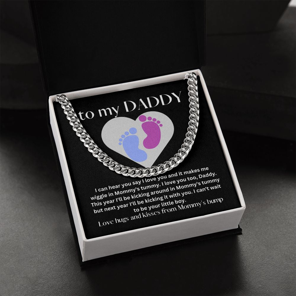 Boy Baby Bump Love | Cuban Link Chain Gift
