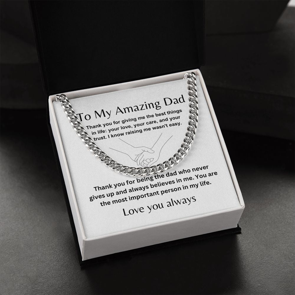 To My Father with Love | Cuban Link Chain Gift