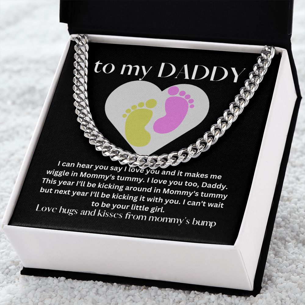 Girl Baby Bump Love | Cuban Link Chain Gift