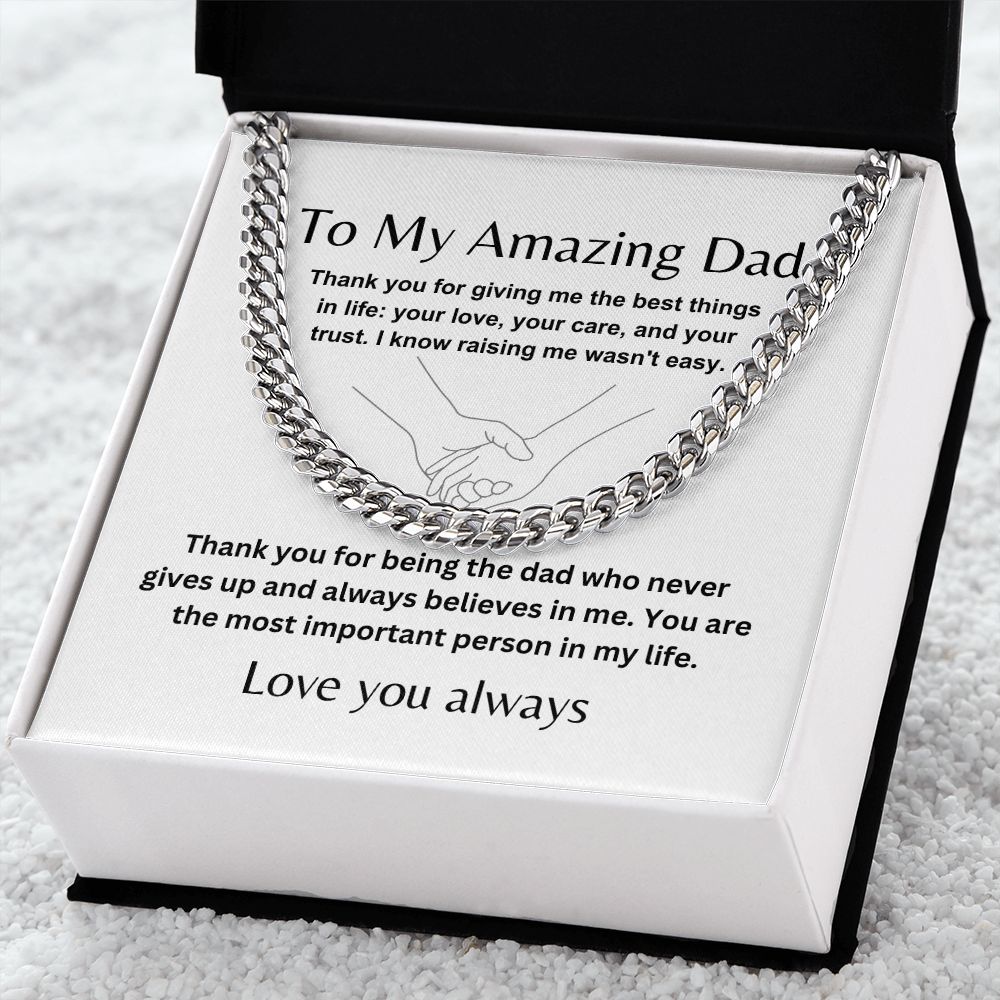 To My Father with Love | Cuban Link Chain Gift