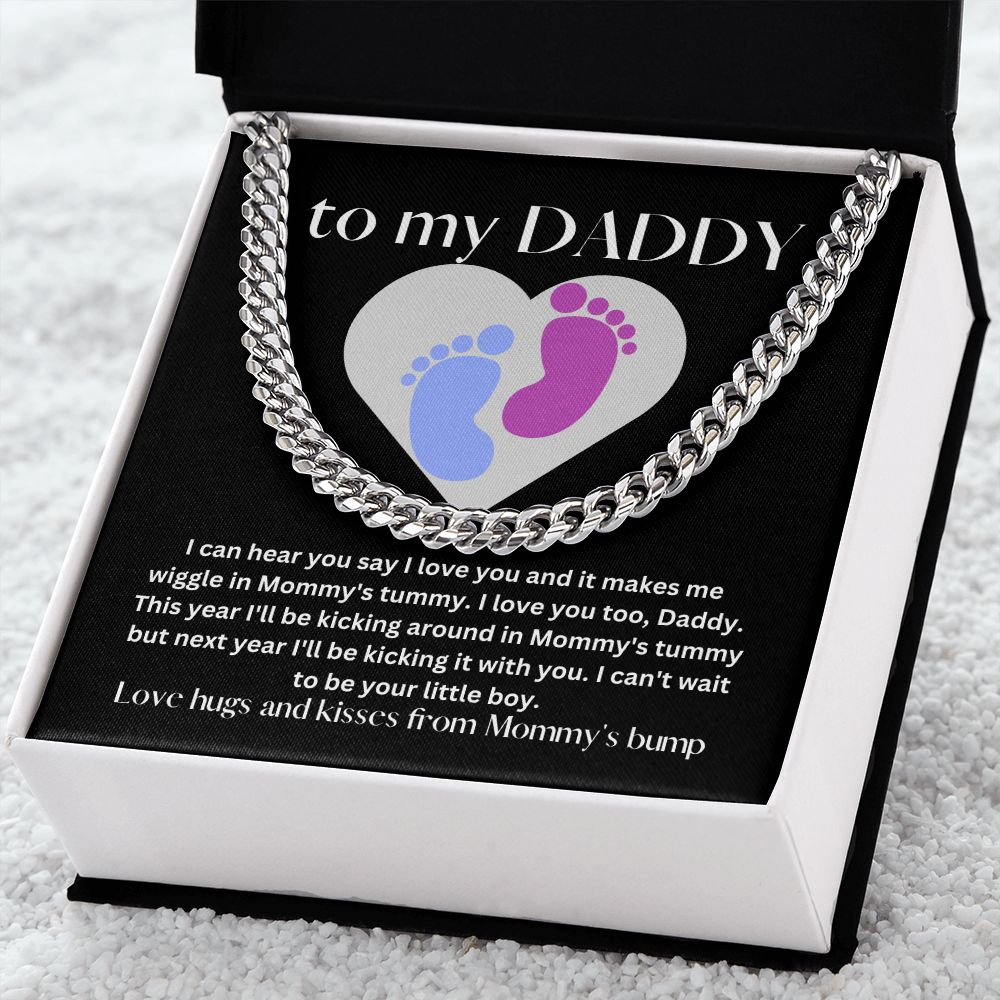 Boy Baby Bump Love | Cuban Link Chain Gift