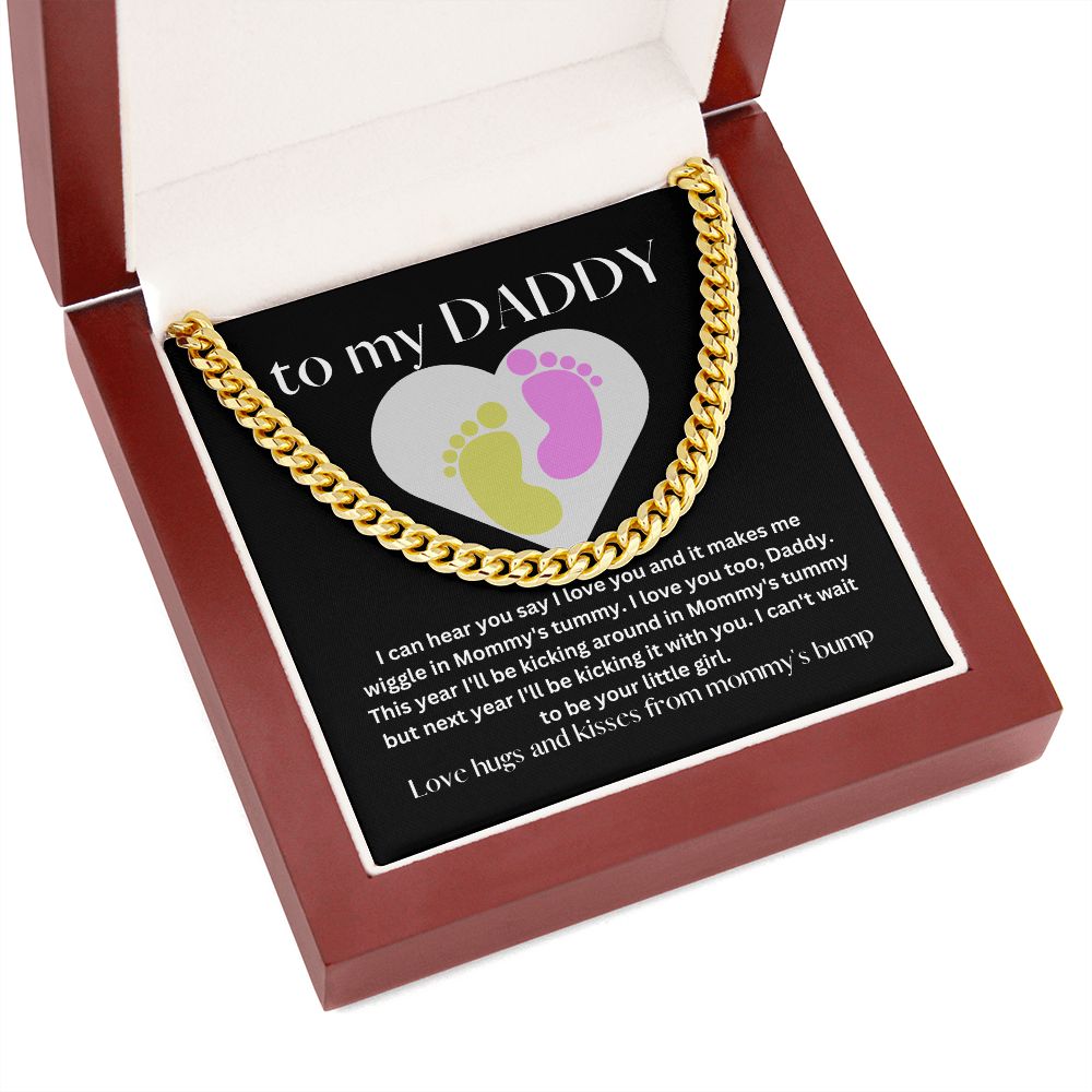 Girl Baby Bump Love | Cuban Link Chain Gift