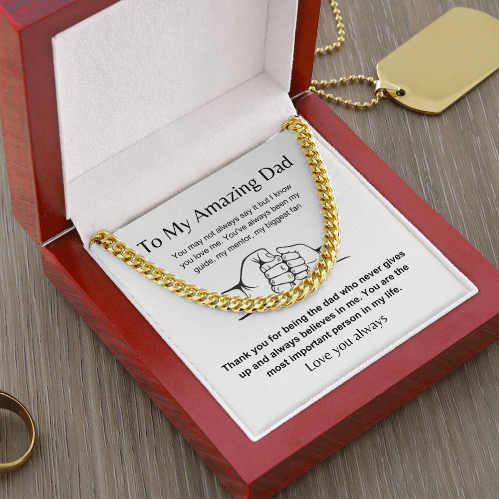 Amazing Father with Love | Cuban Link Chain Gift
