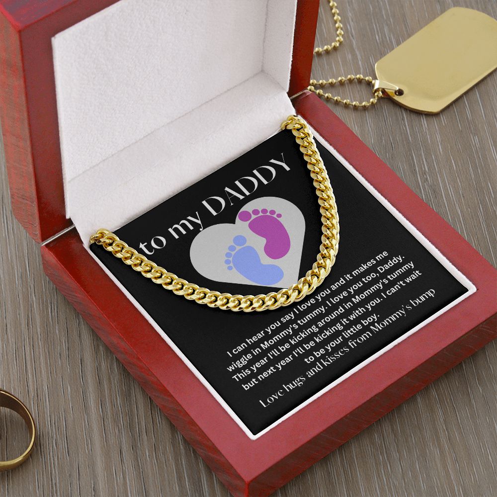 Boy Baby Bump Love | Cuban Link Chain Gift