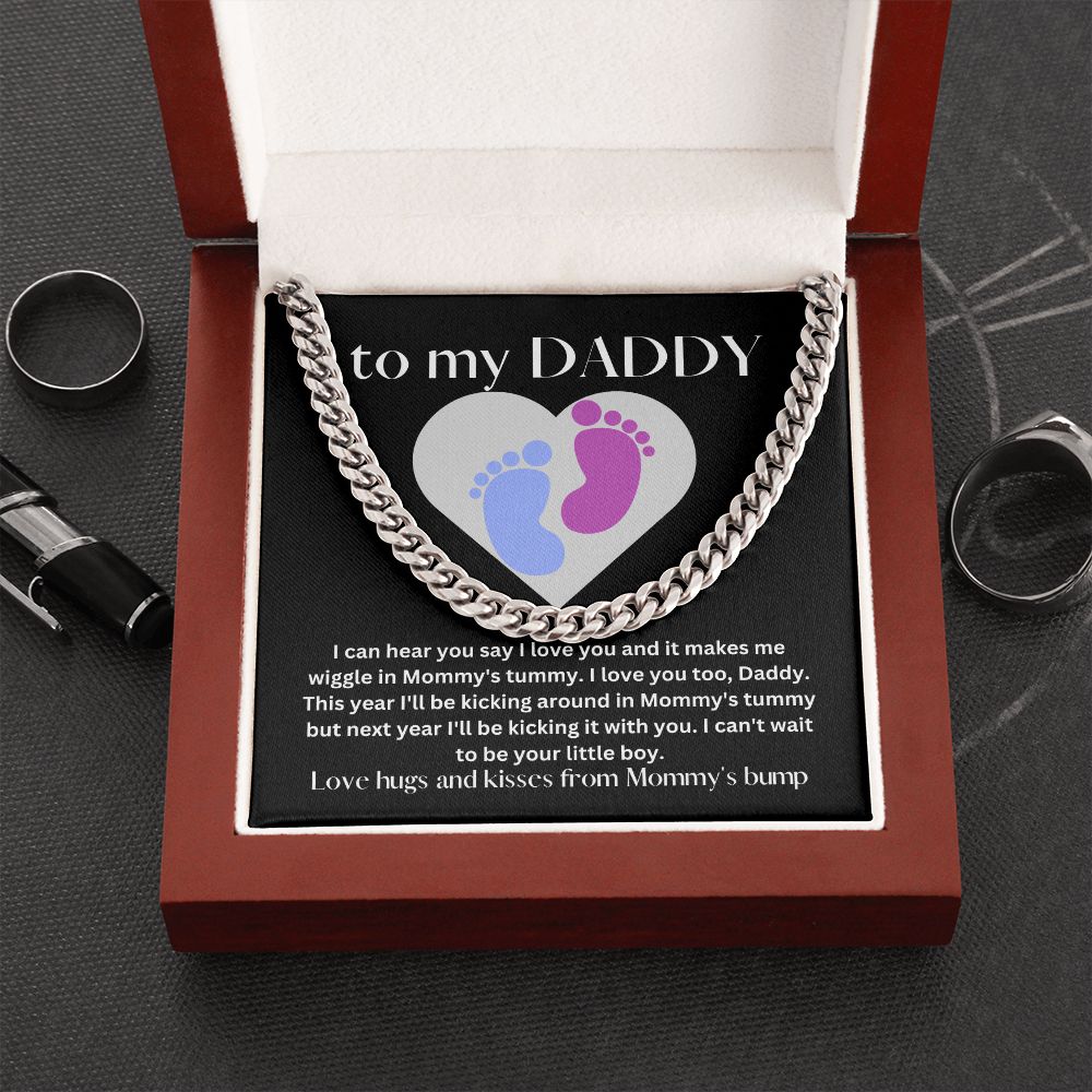 Boy Baby Bump Love | Cuban Link Chain Gift
