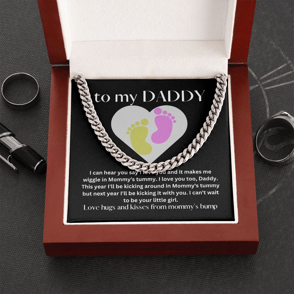 Girl Baby Bump Love | Cuban Link Chain Gift