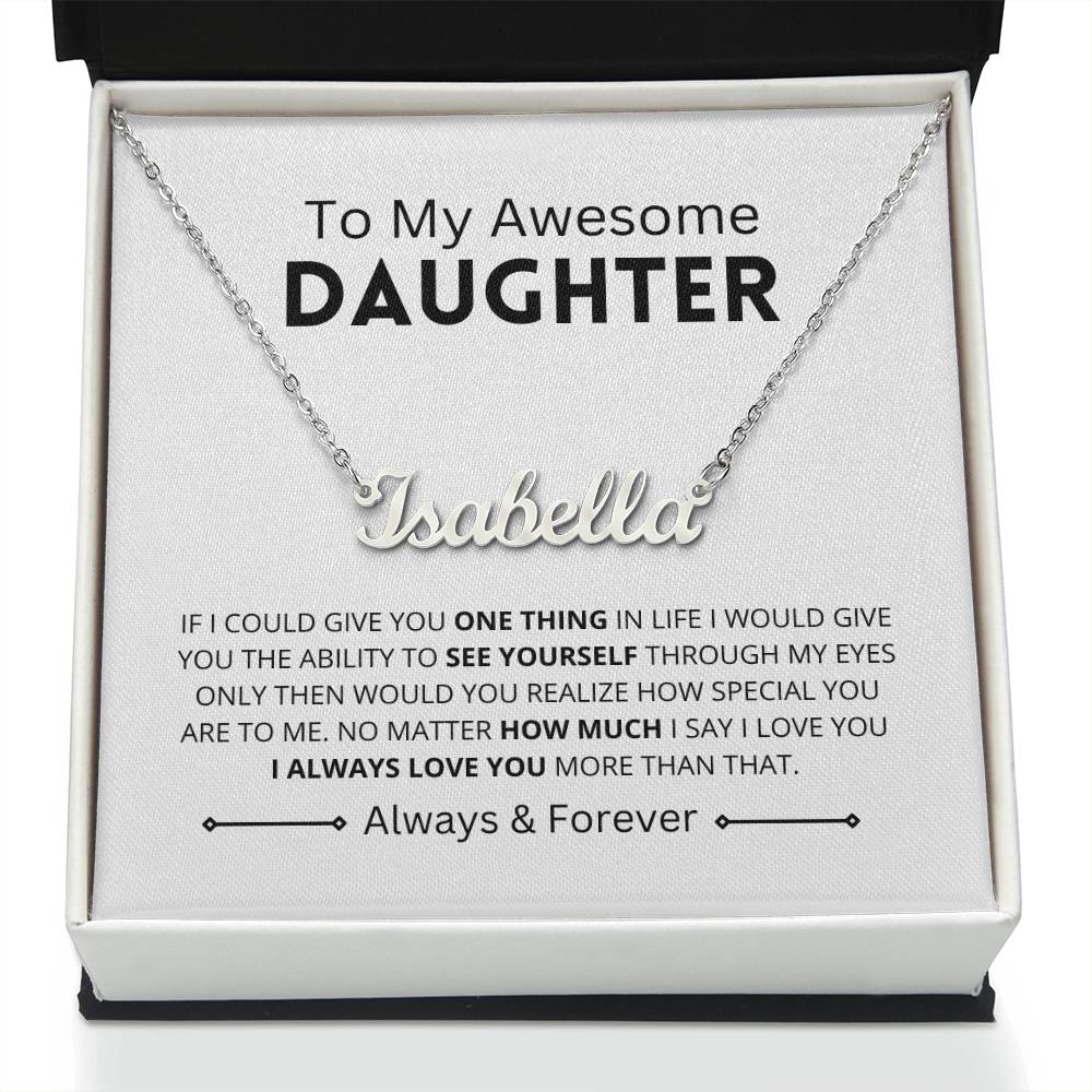 Awesome Daughter | Script Name Necklace Chain Gift