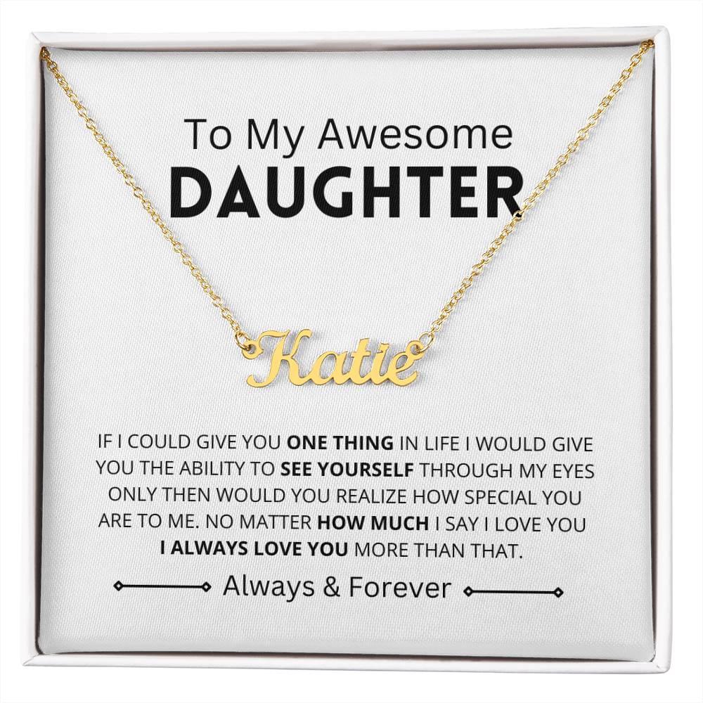 Awesome Daughter | Script Name Necklace Chain Gift