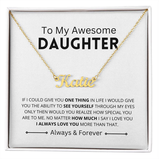 Awesome Daughter | Script Name Necklace Chain Gift