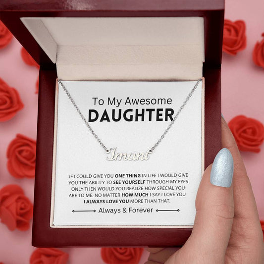 Awesome Daughter | Script Name Necklace Chain Gift