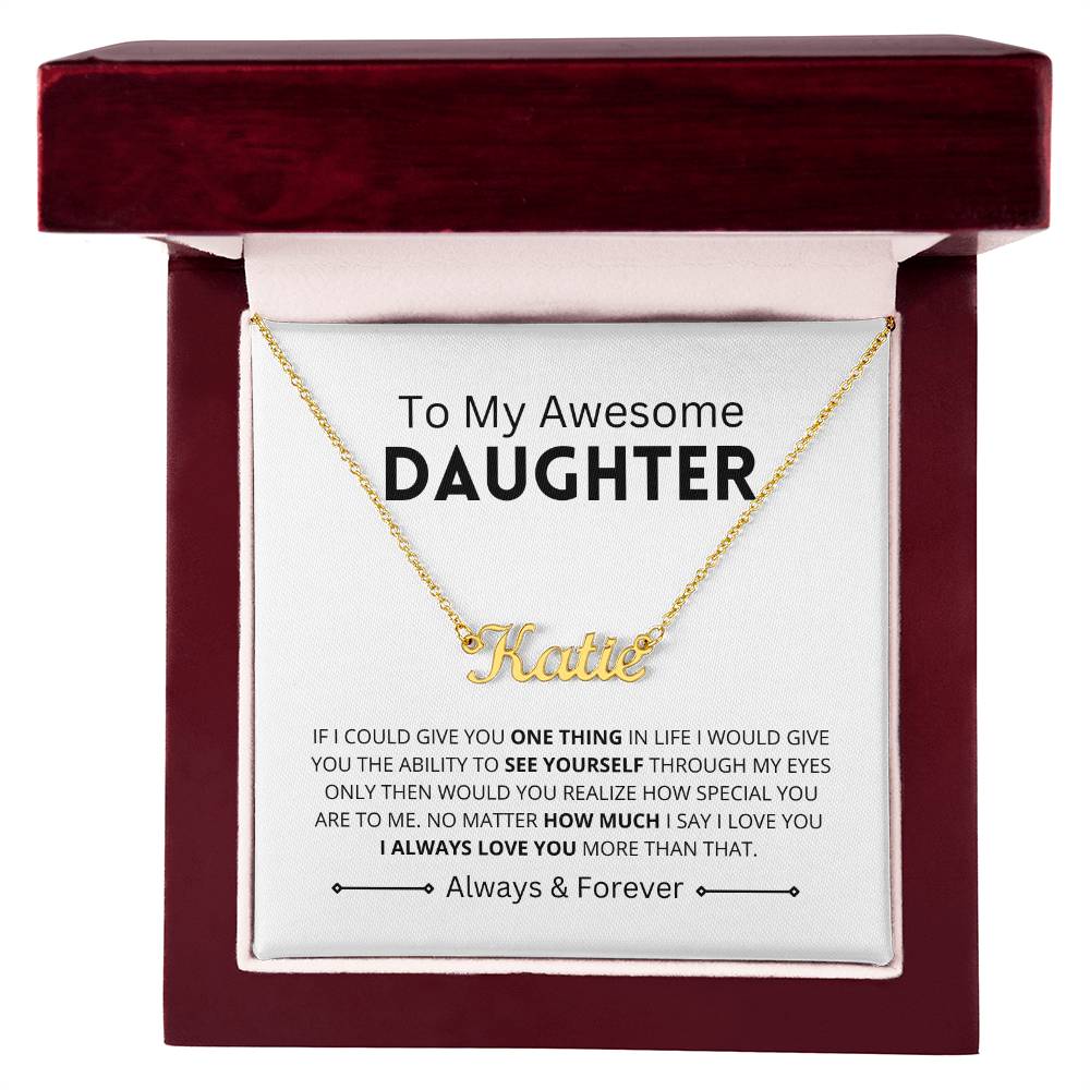 Awesome Daughter | Script Name Necklace Chain Gift
