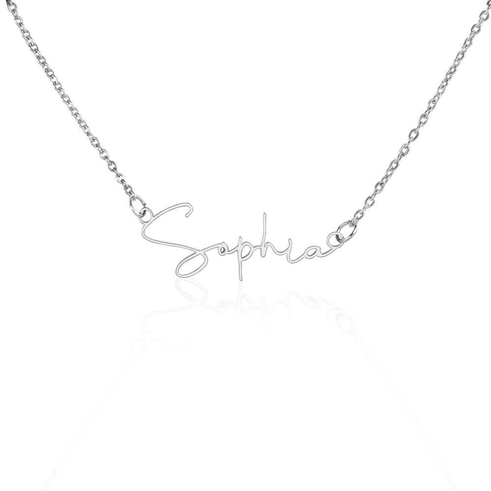 Name Across My Heart Signature Necklace