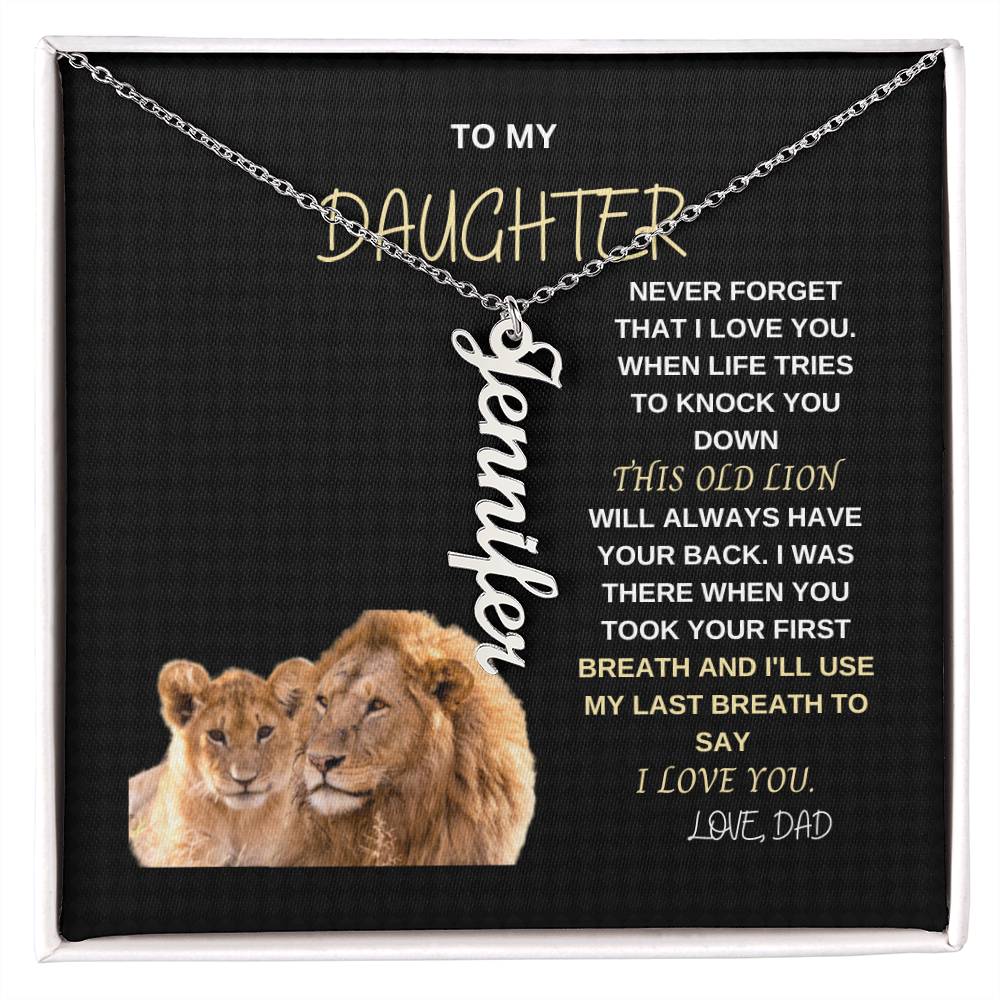 This Old Lion | Vertical Name Chain Daughter Gift