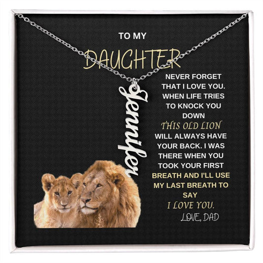 This Old Lion | Vertical Name Chain Daughter Gift