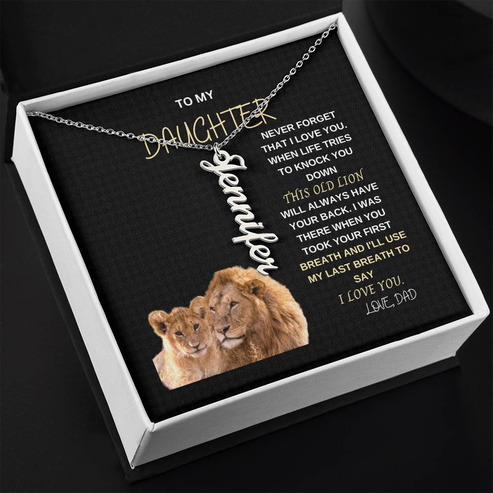 This Old Lion | Vertical Name Chain Daughter Gift