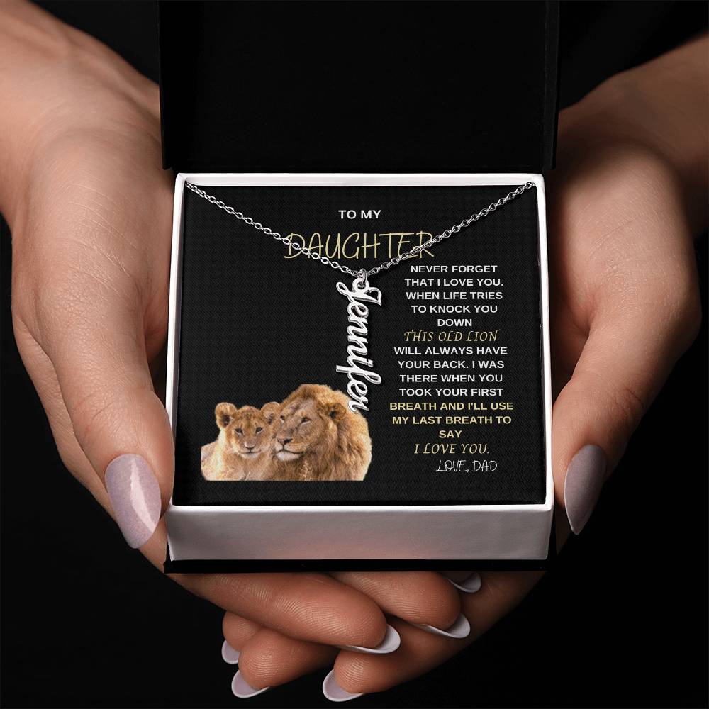 This Old Lion | Vertical Name Chain Daughter Gift