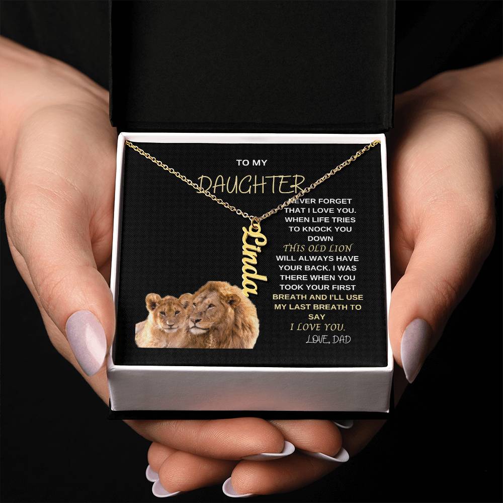 This Old Lion | Vertical Name Chain Daughter Gift
