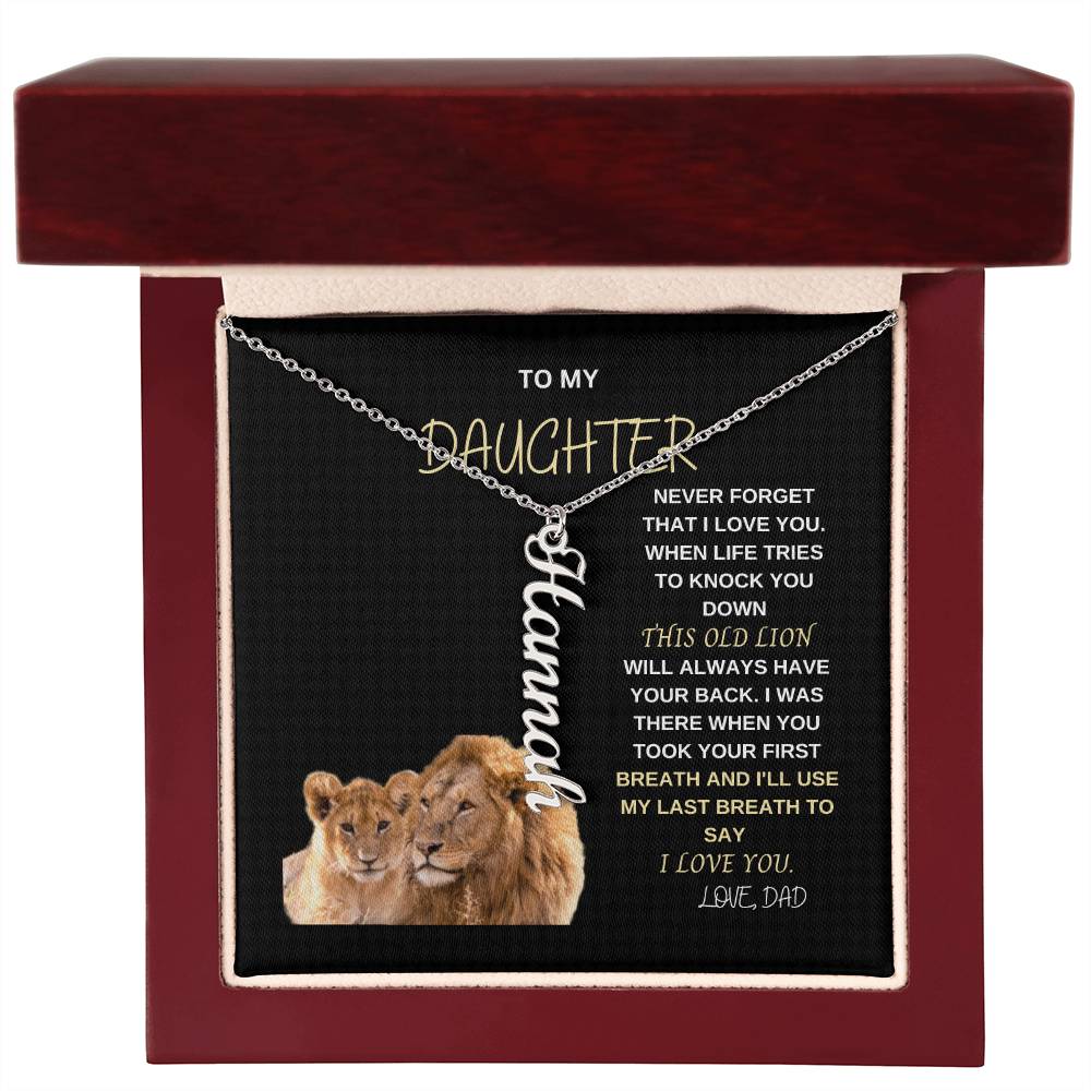 This Old Lion | Vertical Name Chain Daughter Gift