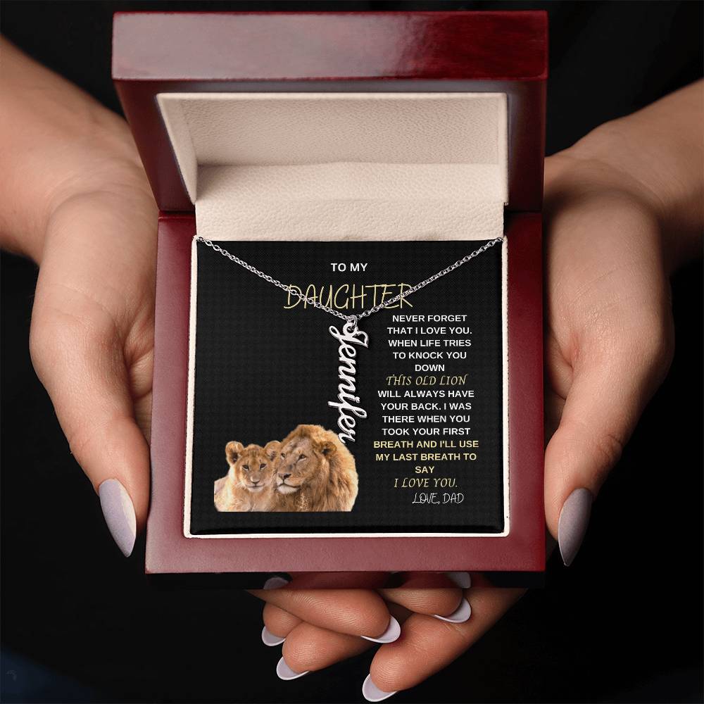 This Old Lion | Vertical Name Chain Daughter Gift