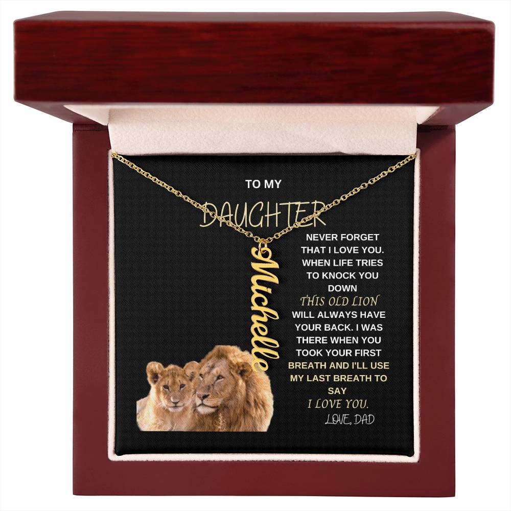 This Old Lion | Vertical Name Chain Daughter Gift