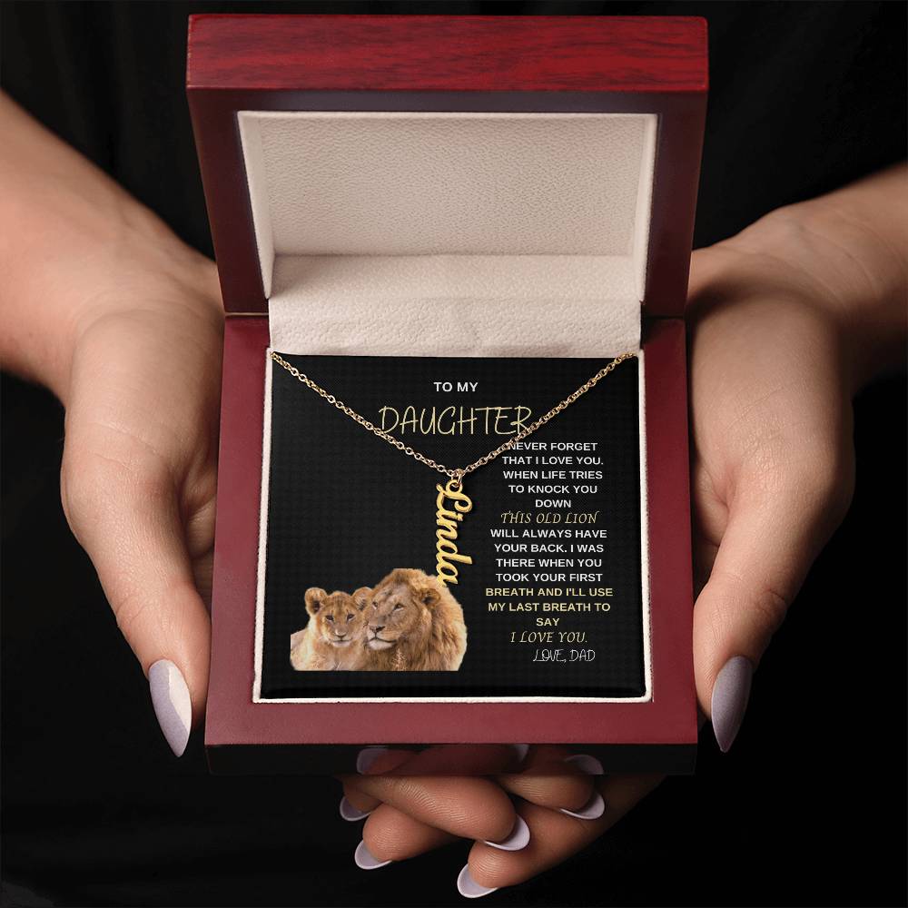 This Old Lion | Vertical Name Chain Daughter Gift