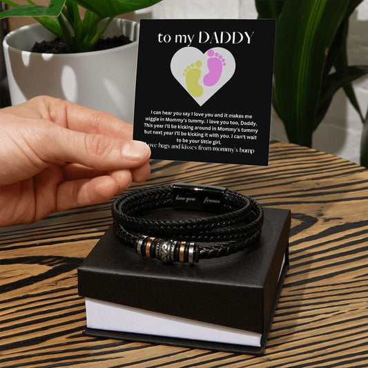 Girl Baby Bump Love | Man's Bracelet Gift