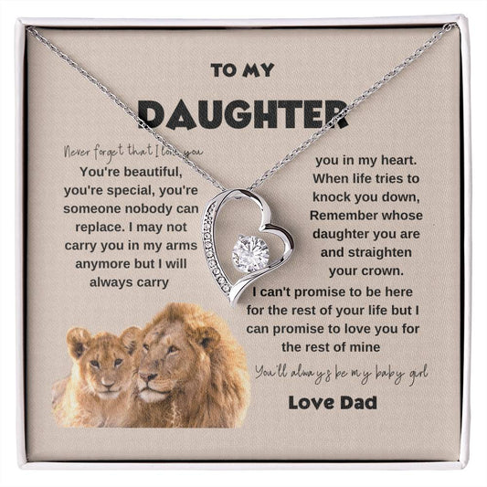 Daughter Necklace from Dad Never Forget | Necklace Gift