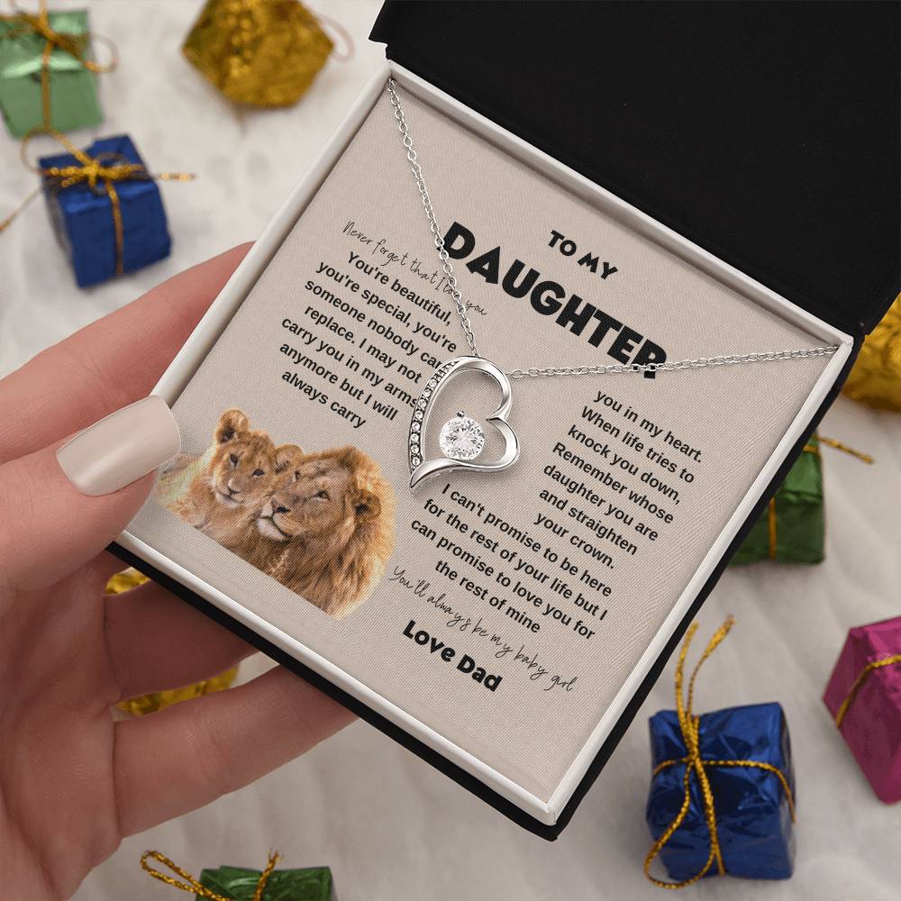 Daughter Necklace from Dad Never Forget | Necklace Gift