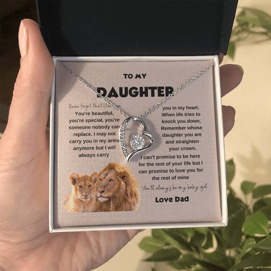 Daughter Necklace from Dad Never Forget | Necklace Gift