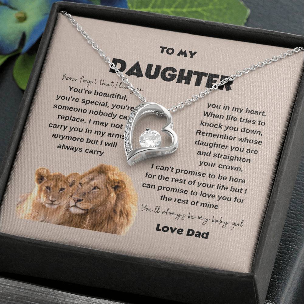 Daughter Necklace from Dad Never Forget | Necklace Gift