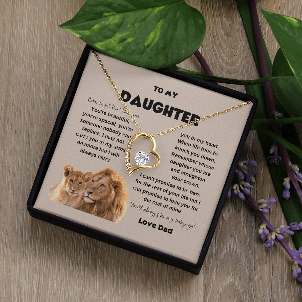 Daughter Necklace from Dad Never Forget | Necklace Gift