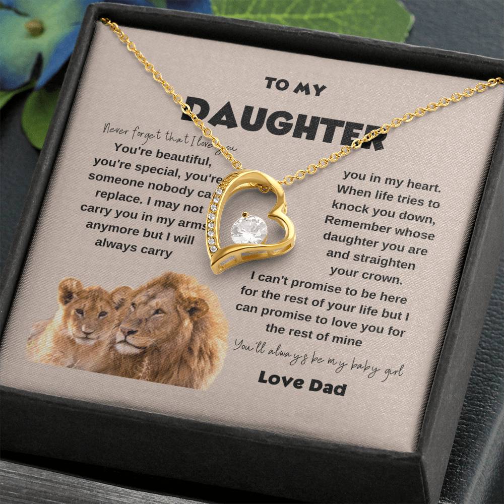 Daughter Necklace from Dad Never Forget | Necklace Gift