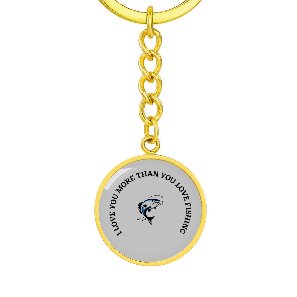 Graphic Circle Keychain For Keys | Love Fishing