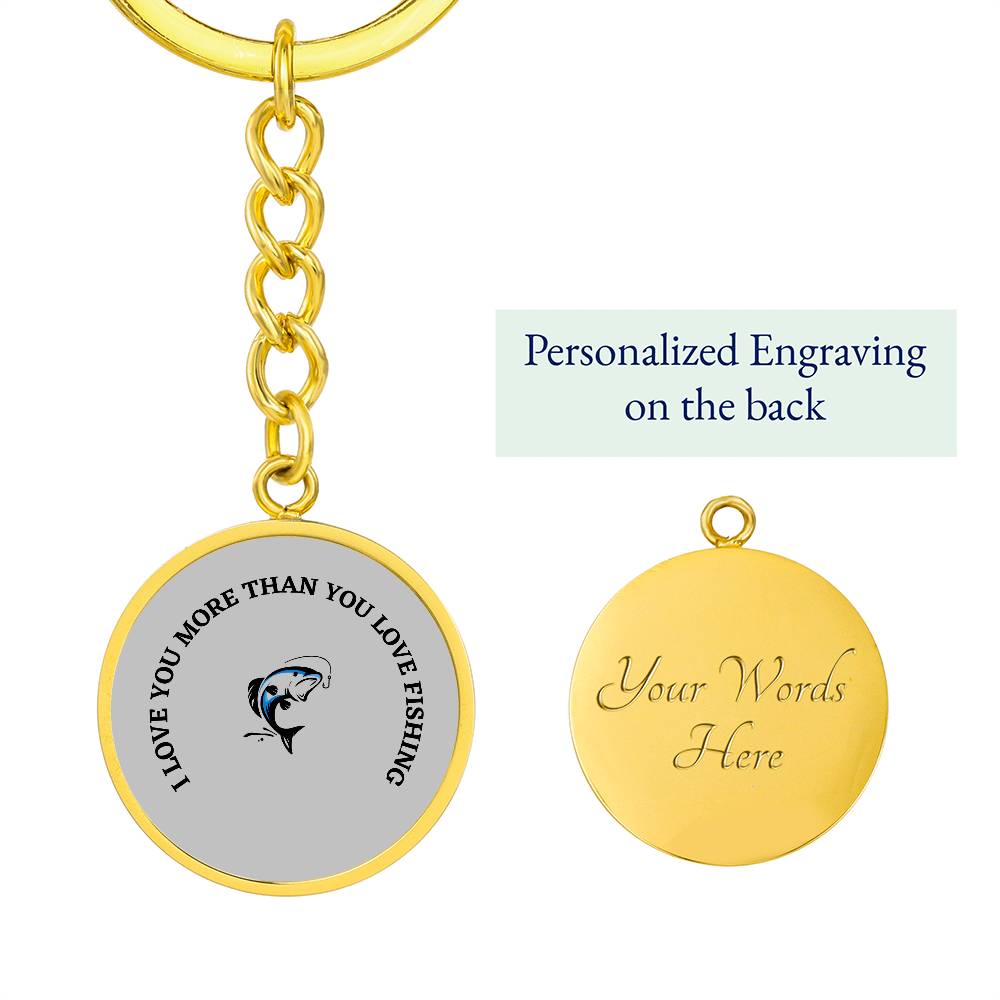 Graphic Circle Keychain For Keys | Love Fishing