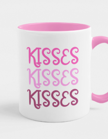 Kisses Trio Pink Accent Mug