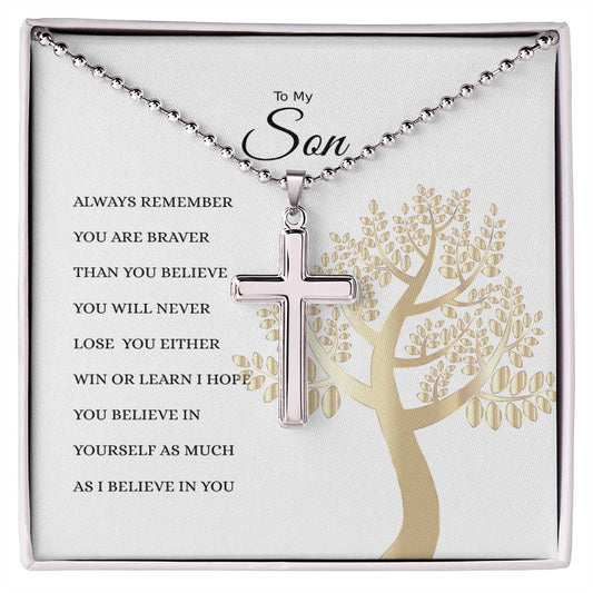 Always Remember Son | Cross Ball Chain Gift
