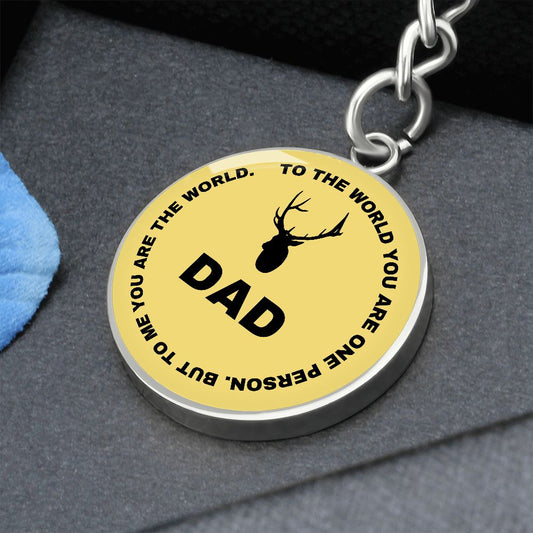 Graphic Circle Keychain For Keys | World Class Dad loves hunting