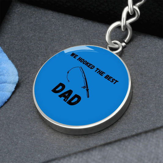 Graphic Circle Keychain For Keys | Fishing Best Dad