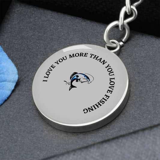 Graphic Circle Keychain For Keys | Love Fishing
