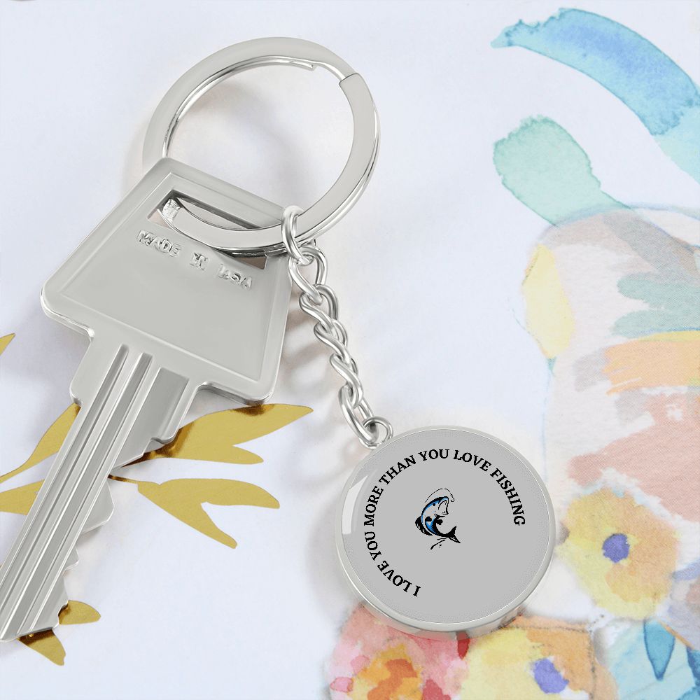 Graphic Circle Keychain For Keys | Love Fishing