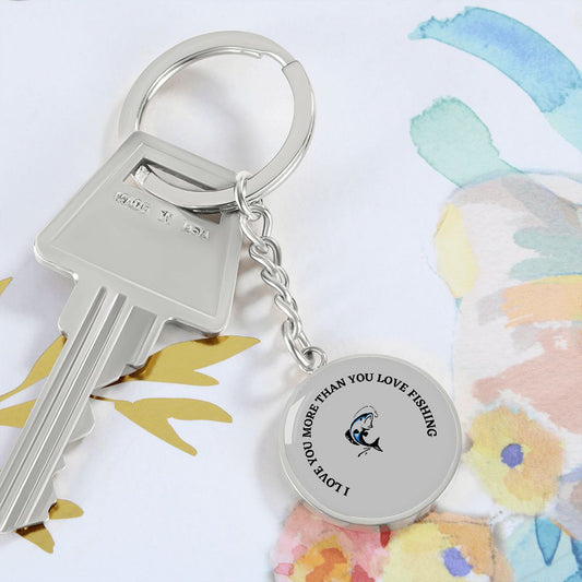 Graphic Circle Keychain For Keys | Love Fishing
